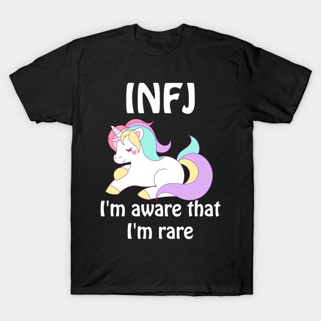 INFJ Unicorn Rare Personality Type T-Shirt T-Shirt by jennifersoldner